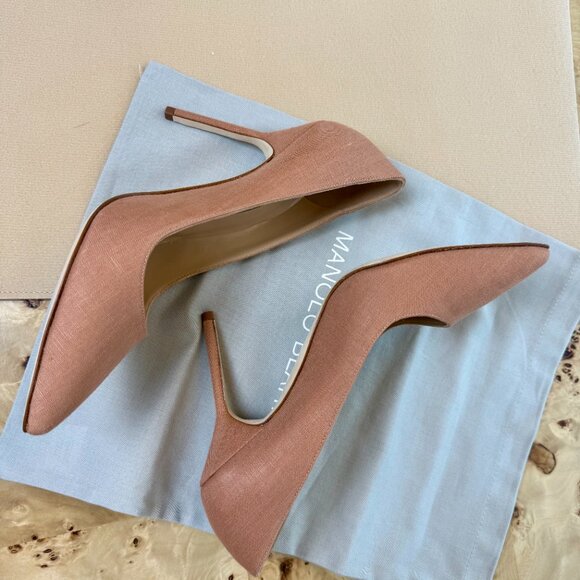 MANOLO BLAHNIK Linen BB 105 Pumps Size 6.5 - Picture 3 of 6